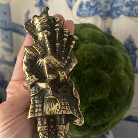 •VINTAGE MIDCENTURY BRASS DOOR KNOCKER BAGPIPE• - Picture 6 of 10